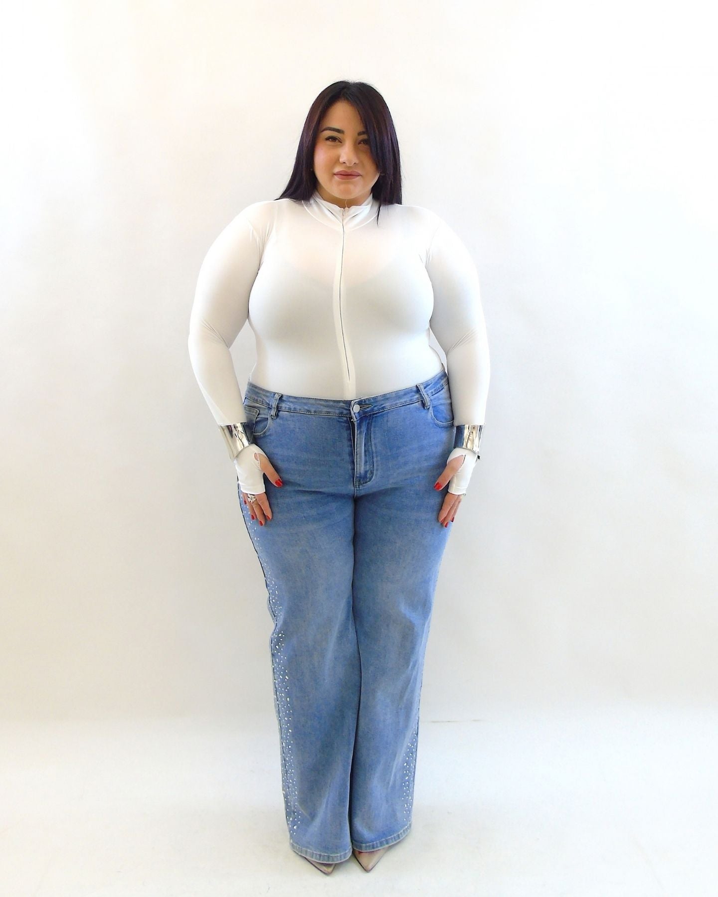 Jeans brillantini laterale 00355