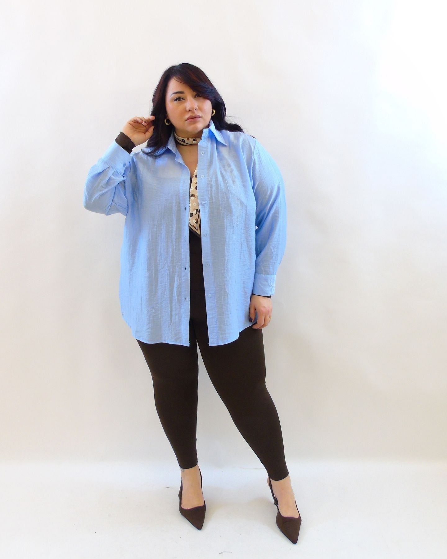 Camicia con foular removibile 121171