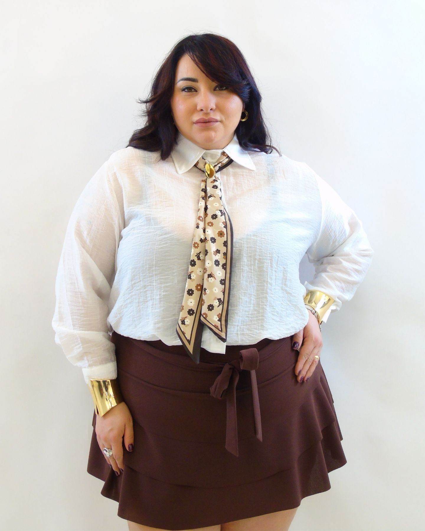 Camicia con foular removibile 121171