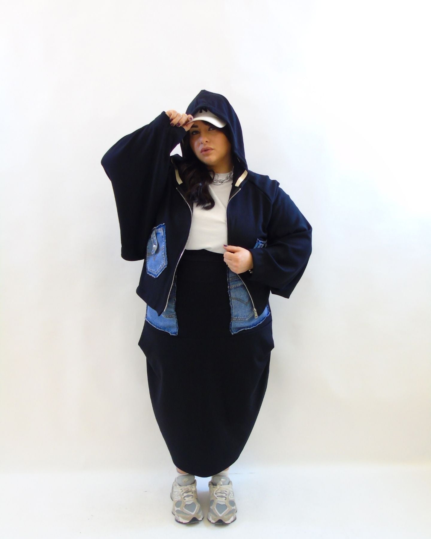 Cardigan con dettagli in jeans 9000