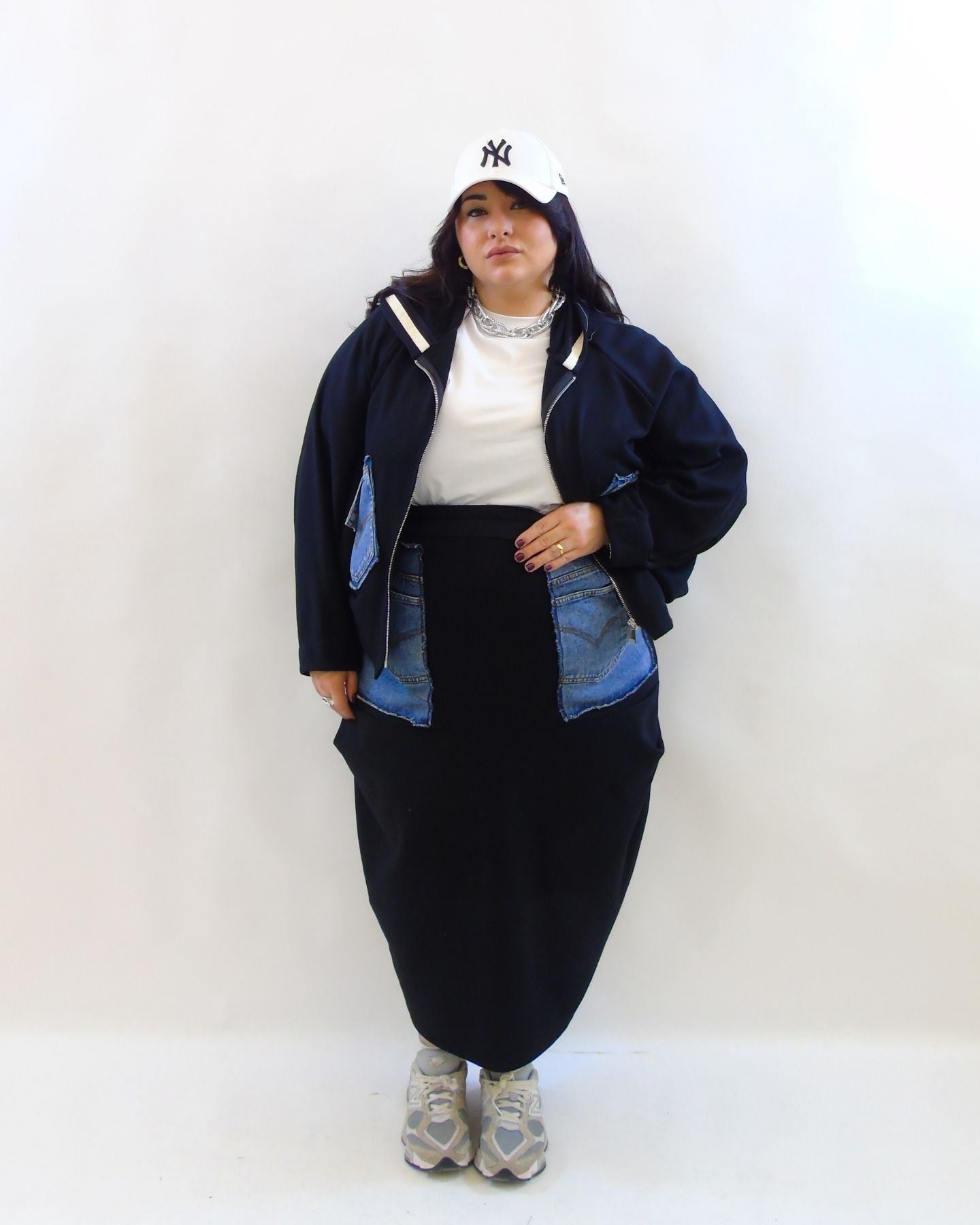 Gonna con dettagli in jeans 9005