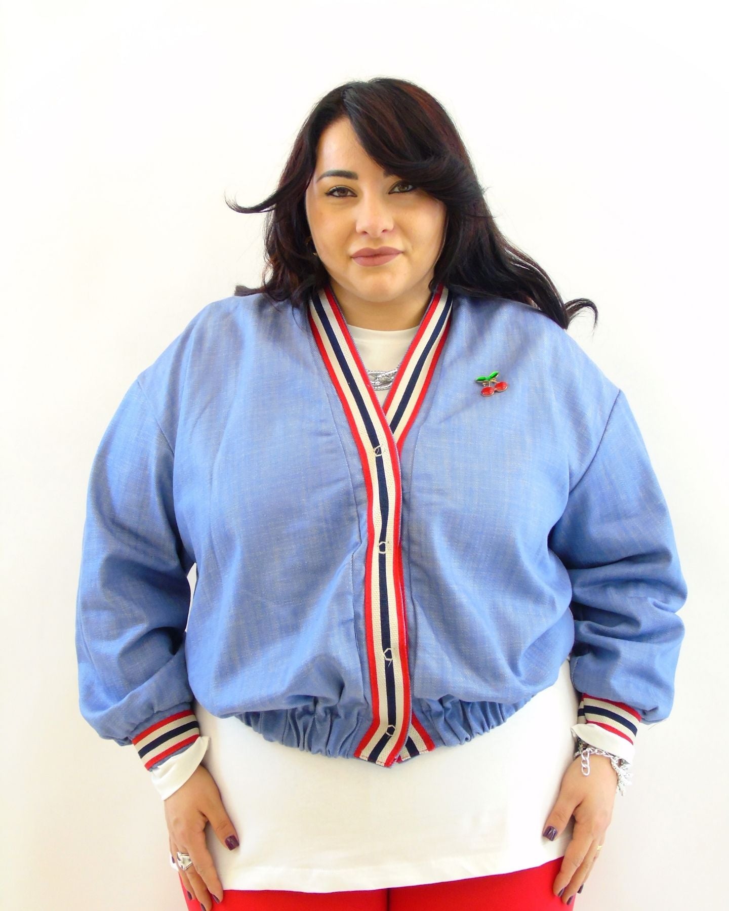 giacca in denim ciliegia 8537