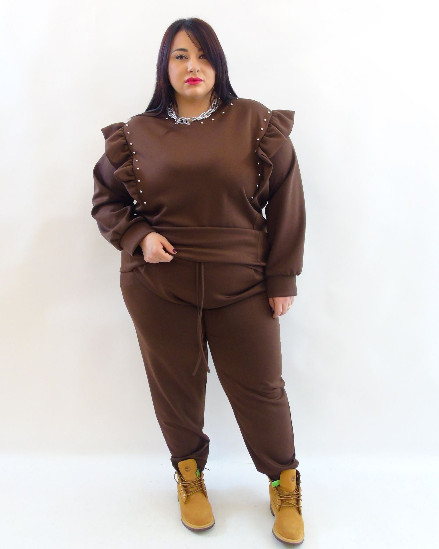 Pantalone con borchie 15767