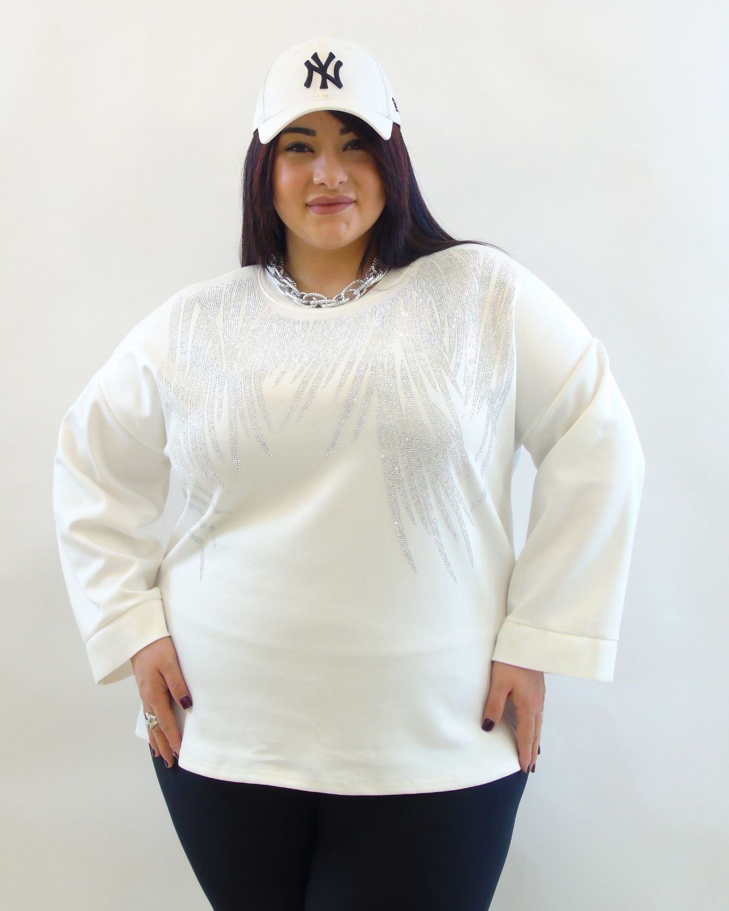 Felpa con brillantini 21846