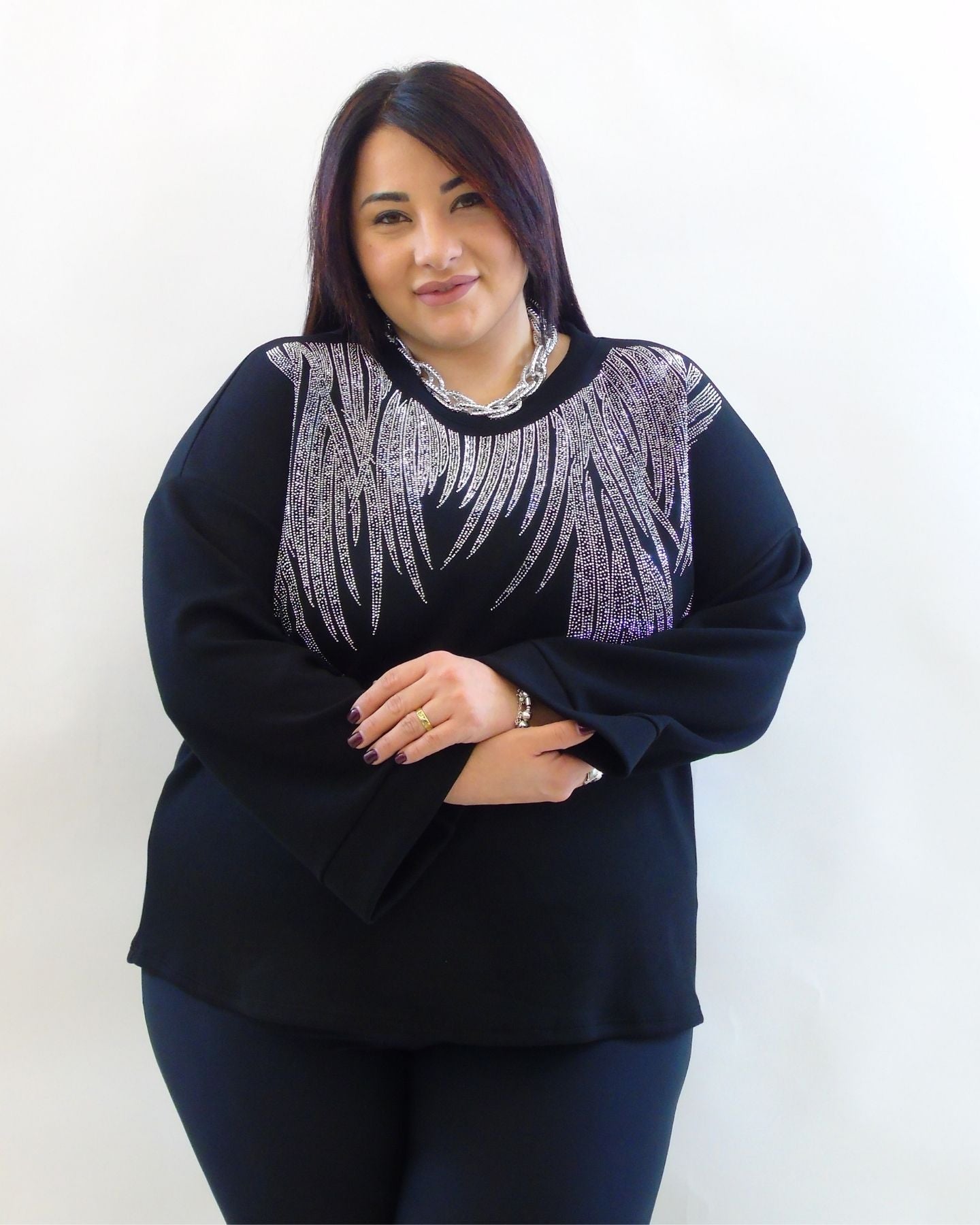 Felpa con brillantini 21846