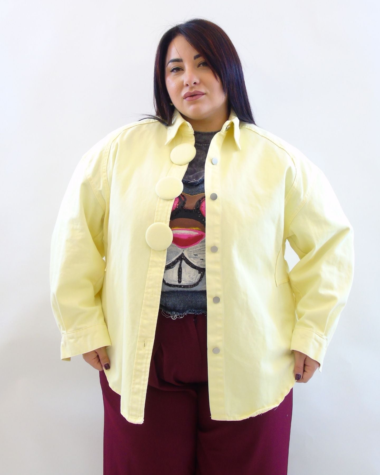 camicia in jeans gialla 258