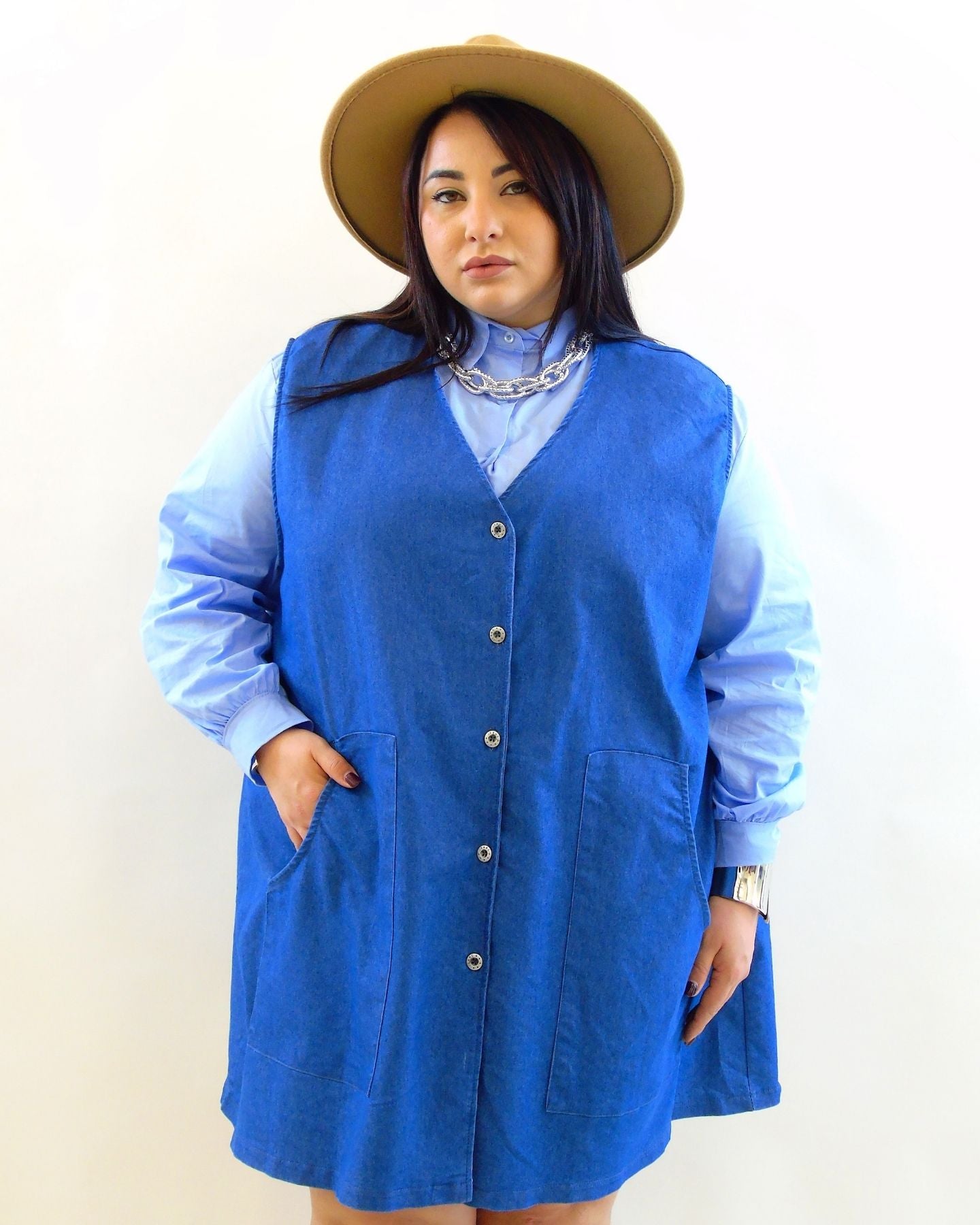 Abito smanicato in jeans 5156