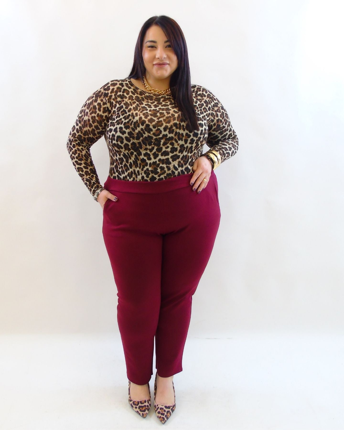 Pantalone sigaretta in tessuto 10548