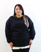 Magliettone con foulard animalier 71243