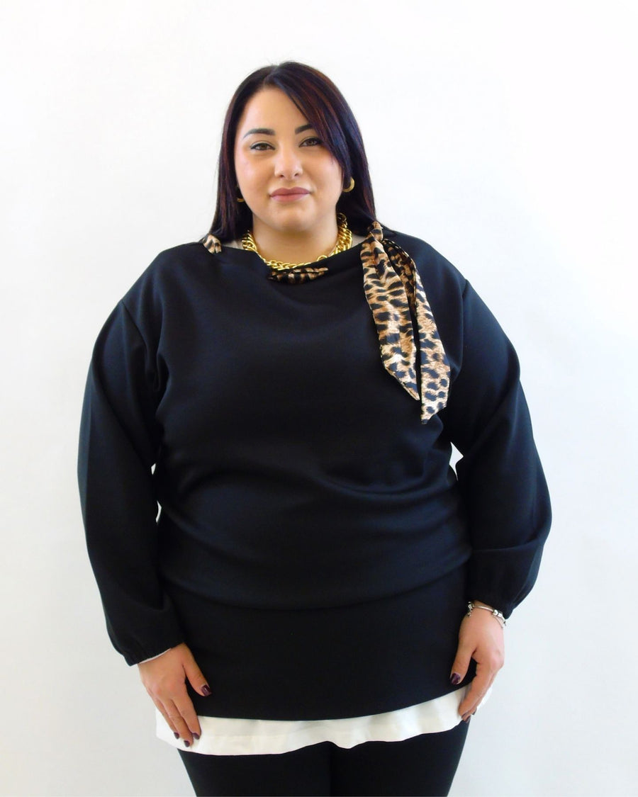 Magliettone con foulard animalier 71243