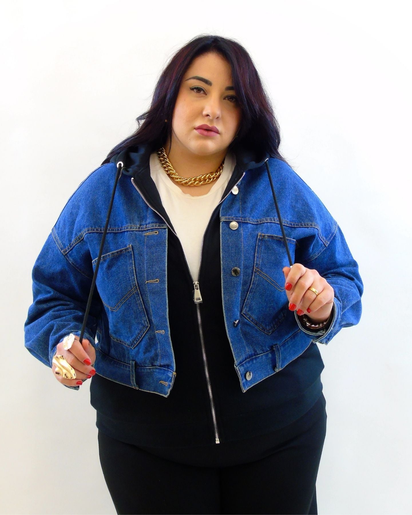 Giacca in jeans con felpa interna 82999