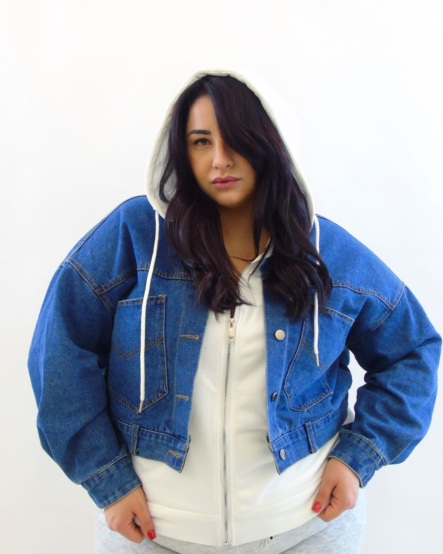 Giacca in jeans con felpa interna 82999