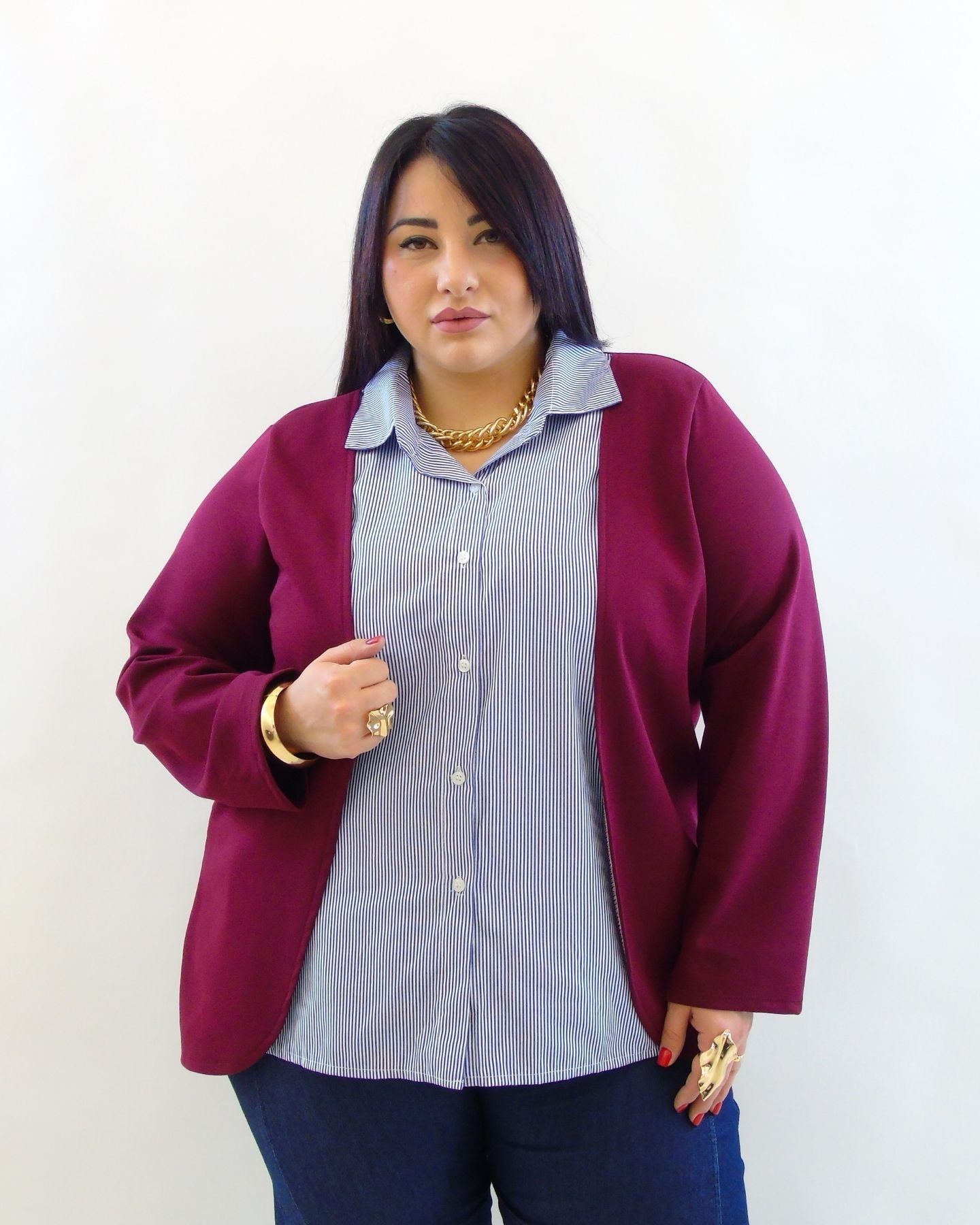 cardigan con camicia 24546
