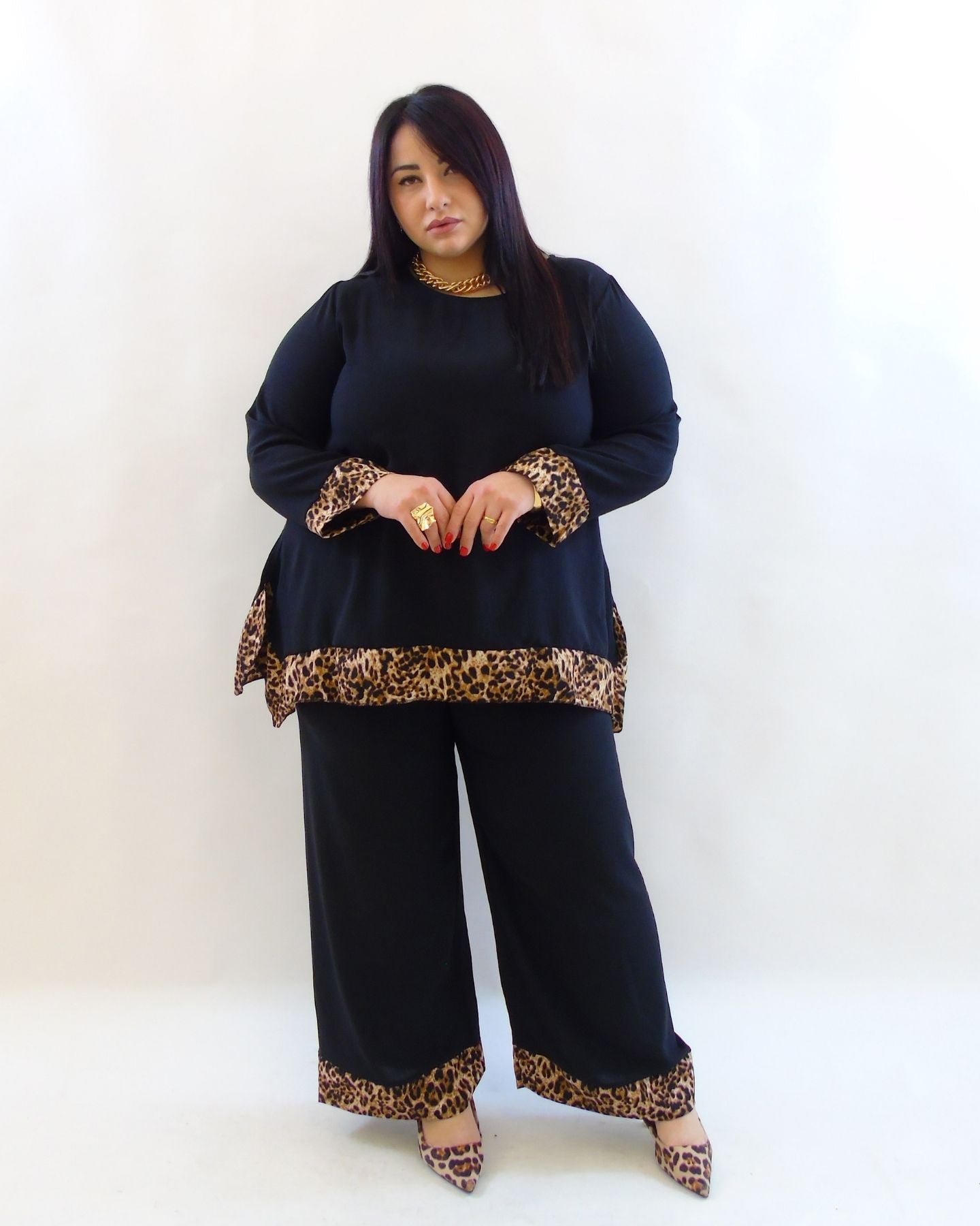 Coordinato over animalier 30194