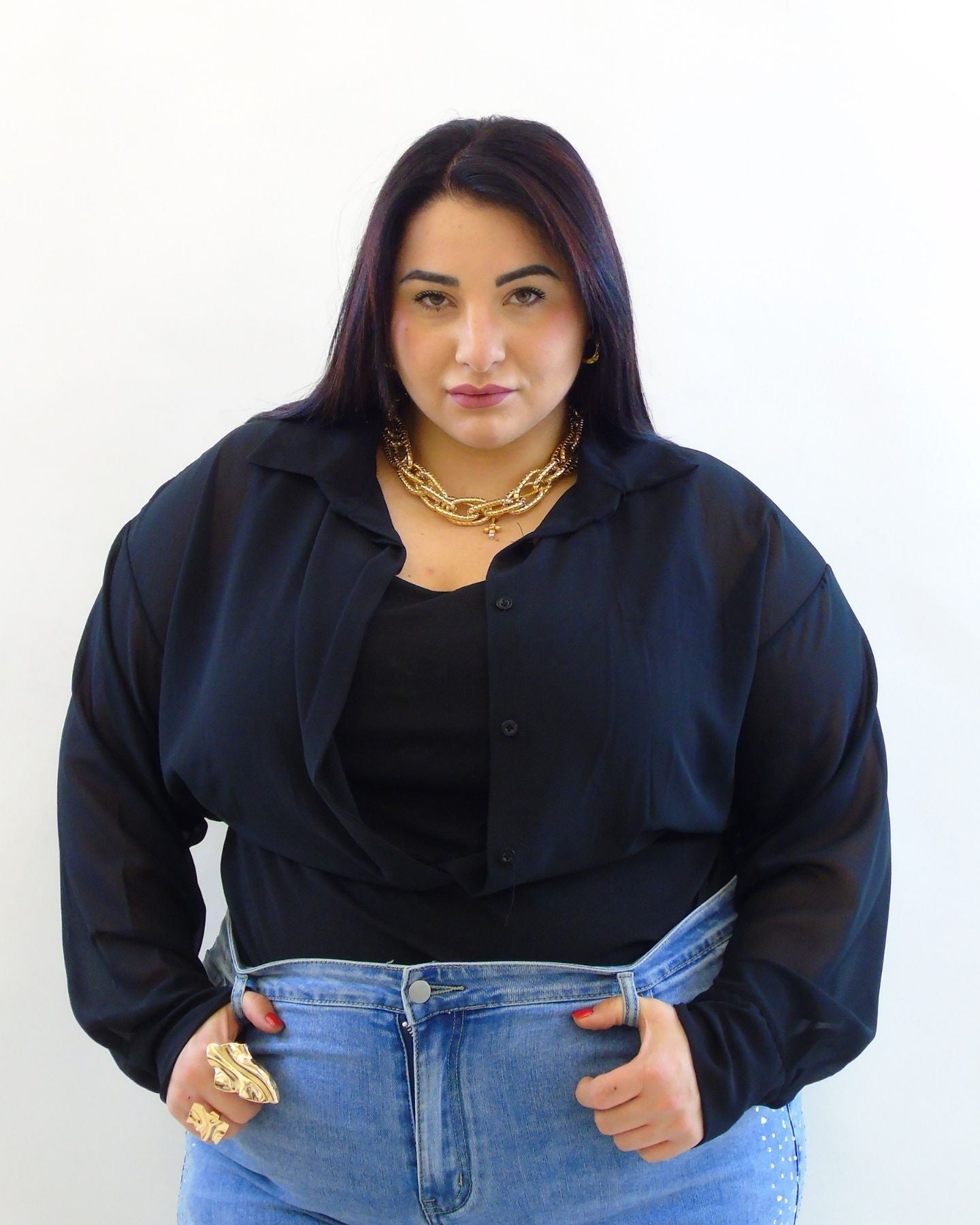 Body a camicia in tessuto 15896