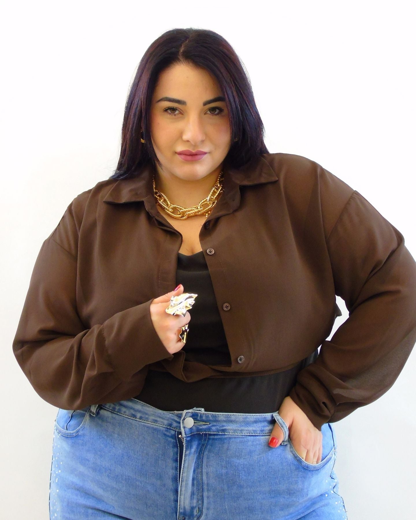 Body a camicia in tessuto 15896