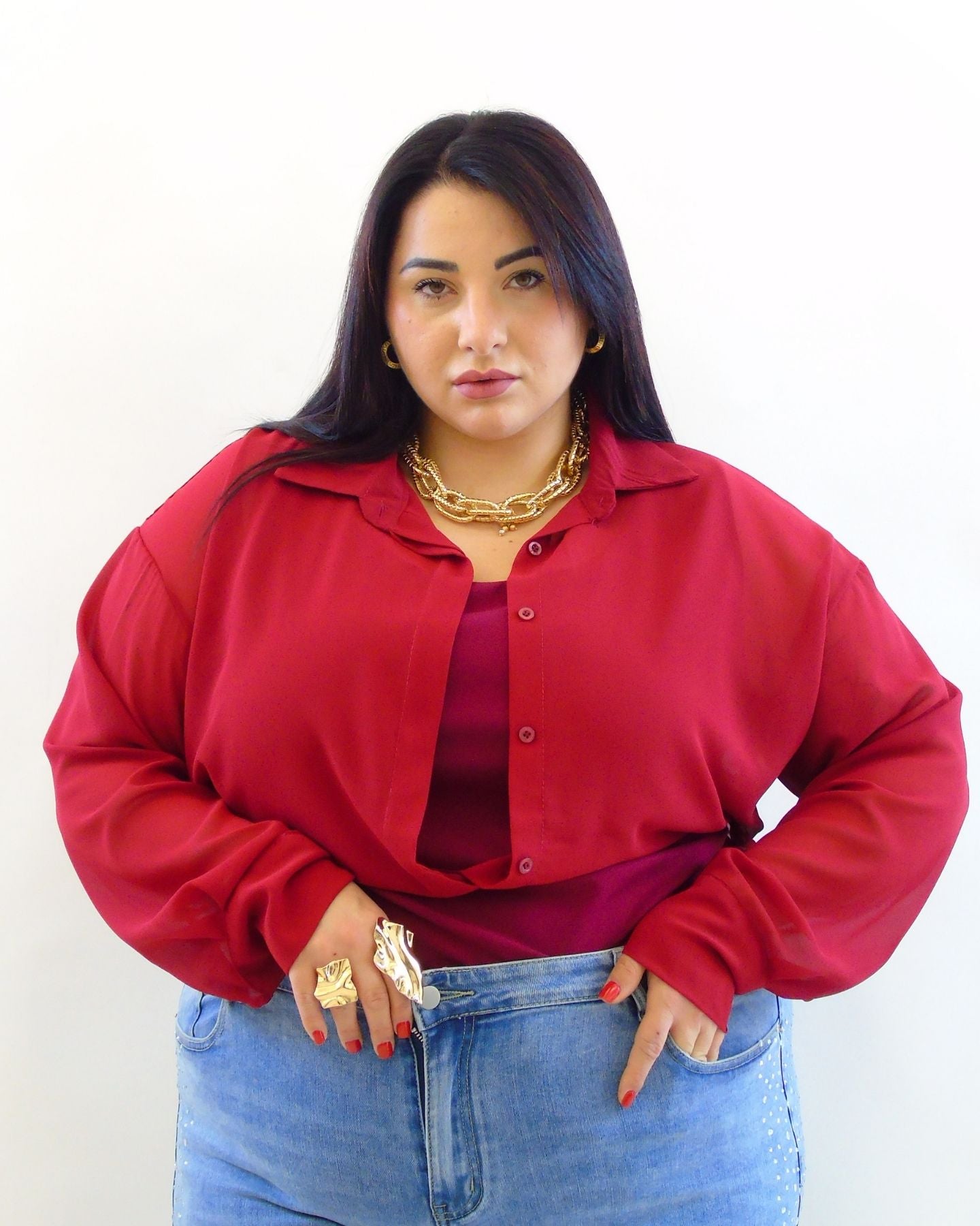 Body a camicia in tessuto 15896