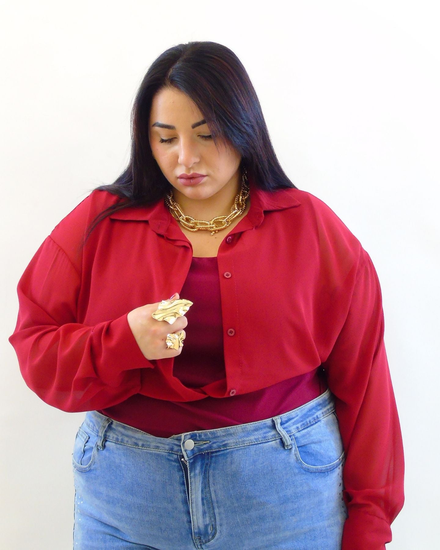 Body a camicia in tessuto 15896