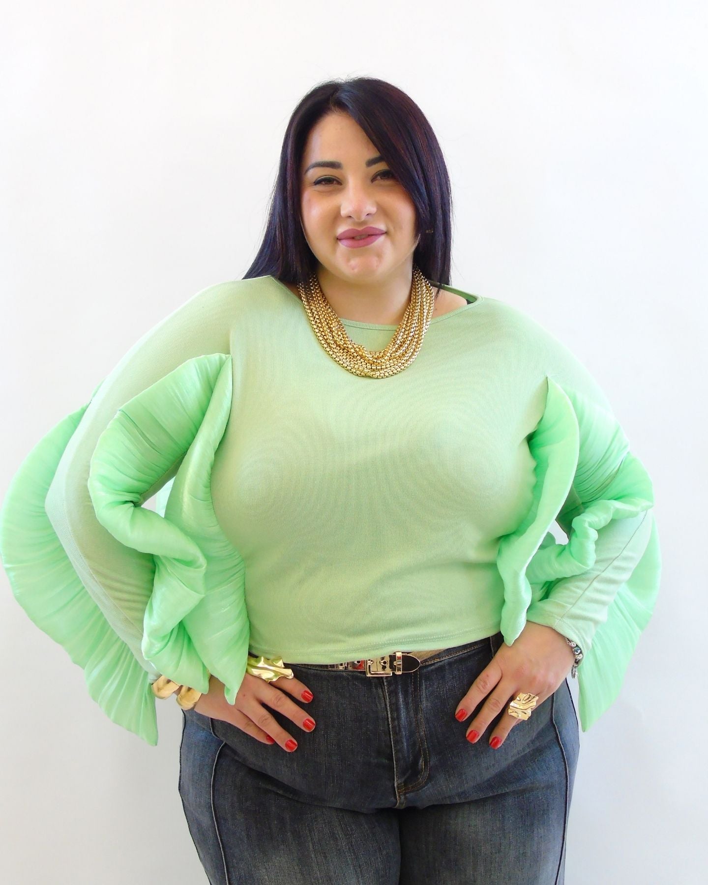 Blusa con balza 81939