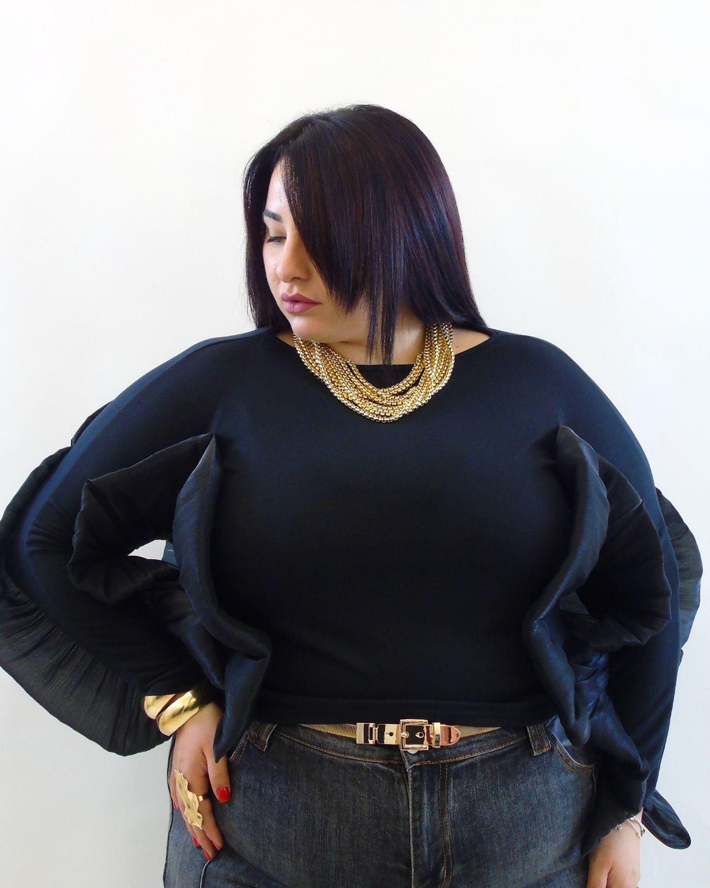 Blusa con balza 81939