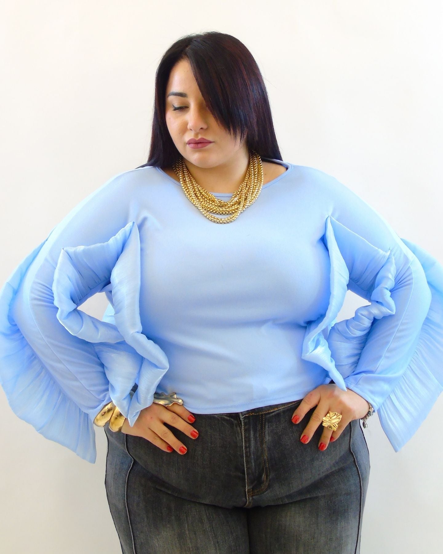 Blusa con balza 81939