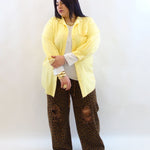 Jeans animalier con coulisse 8012