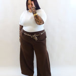 Pantalone con fusciacca animalier 13087