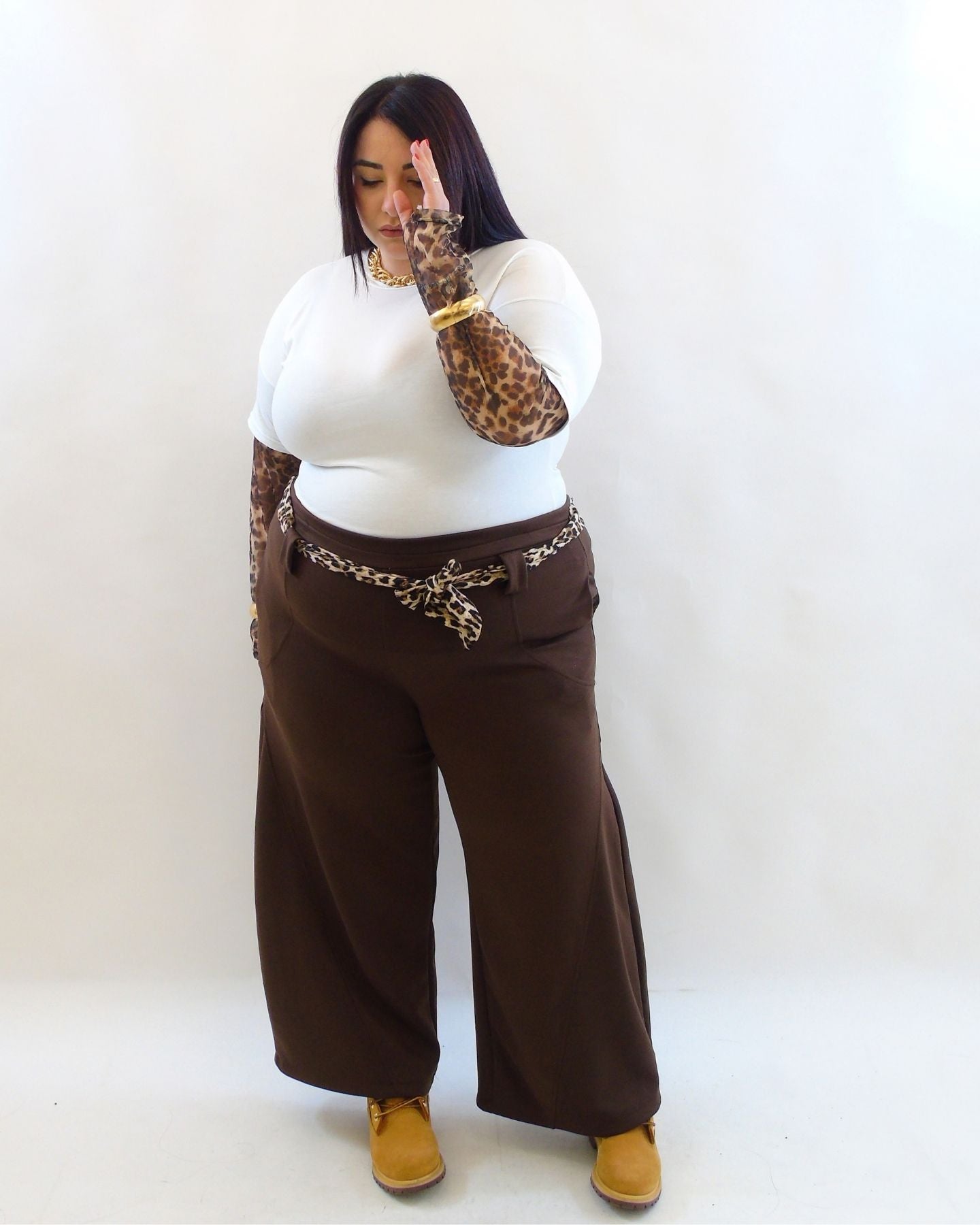 Pantalone con fusciacca animalier 13087