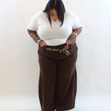Pantalone con fusciacca animalier 13087