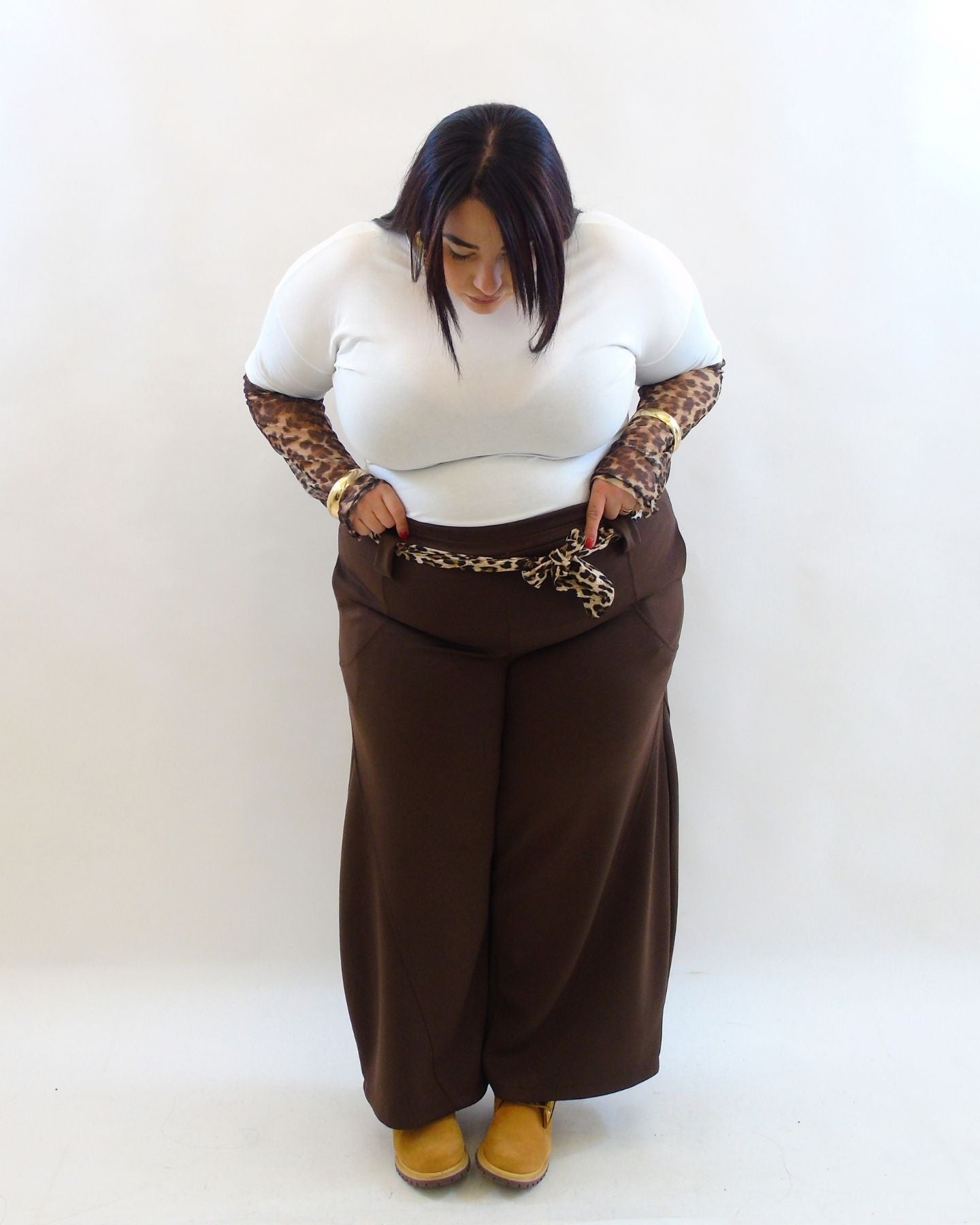 Pantalone con fusciacca animalier 13087
