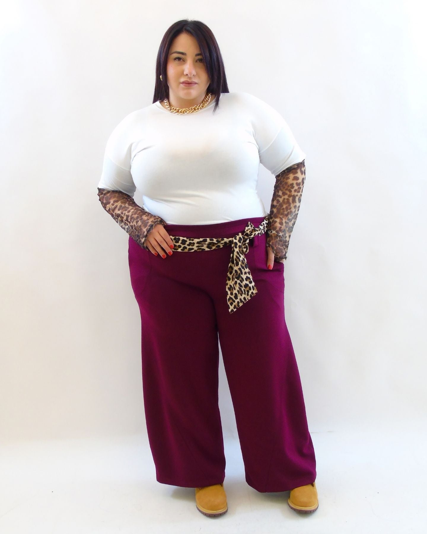 Pantalone con fusciacca animalier 13087