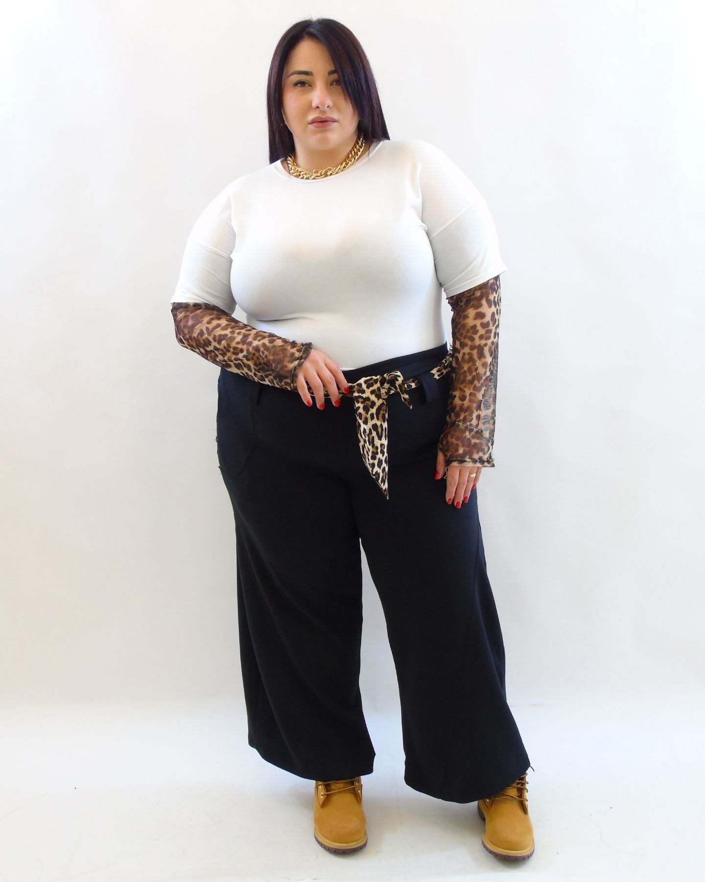 Pantalone con fusciacca animalier 13087