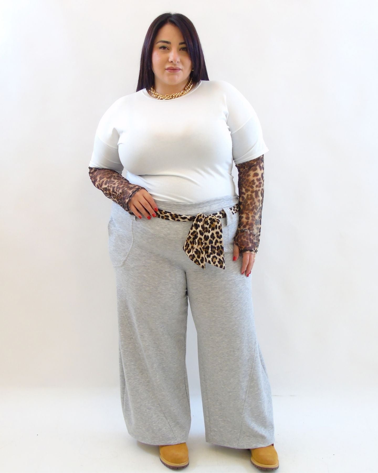 Pantalone con fusciacca animalier 13087