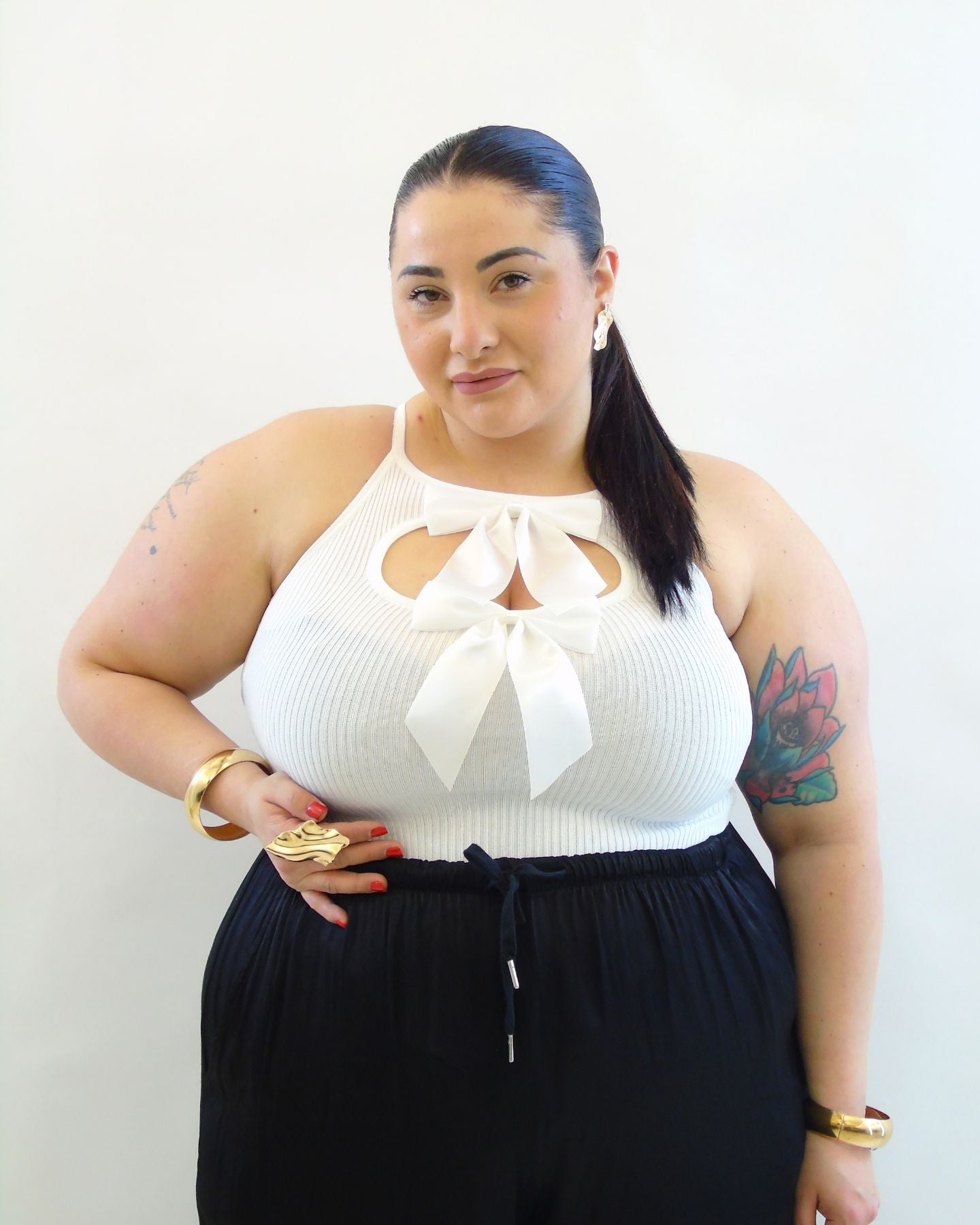 Body a costine con fiocco 77127