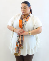Blouse with side ruffle 22483