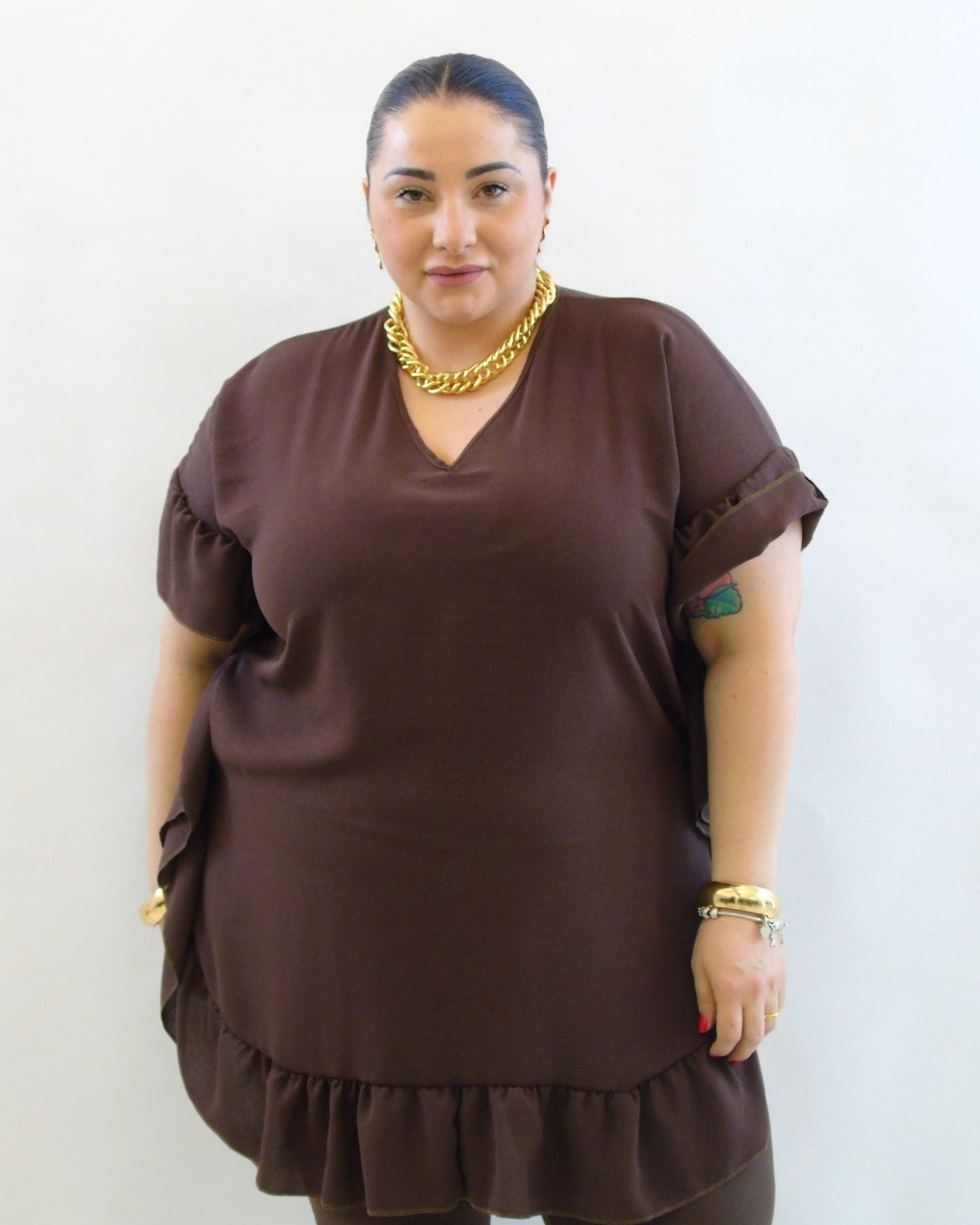 Blusa con rouche laterale 22483