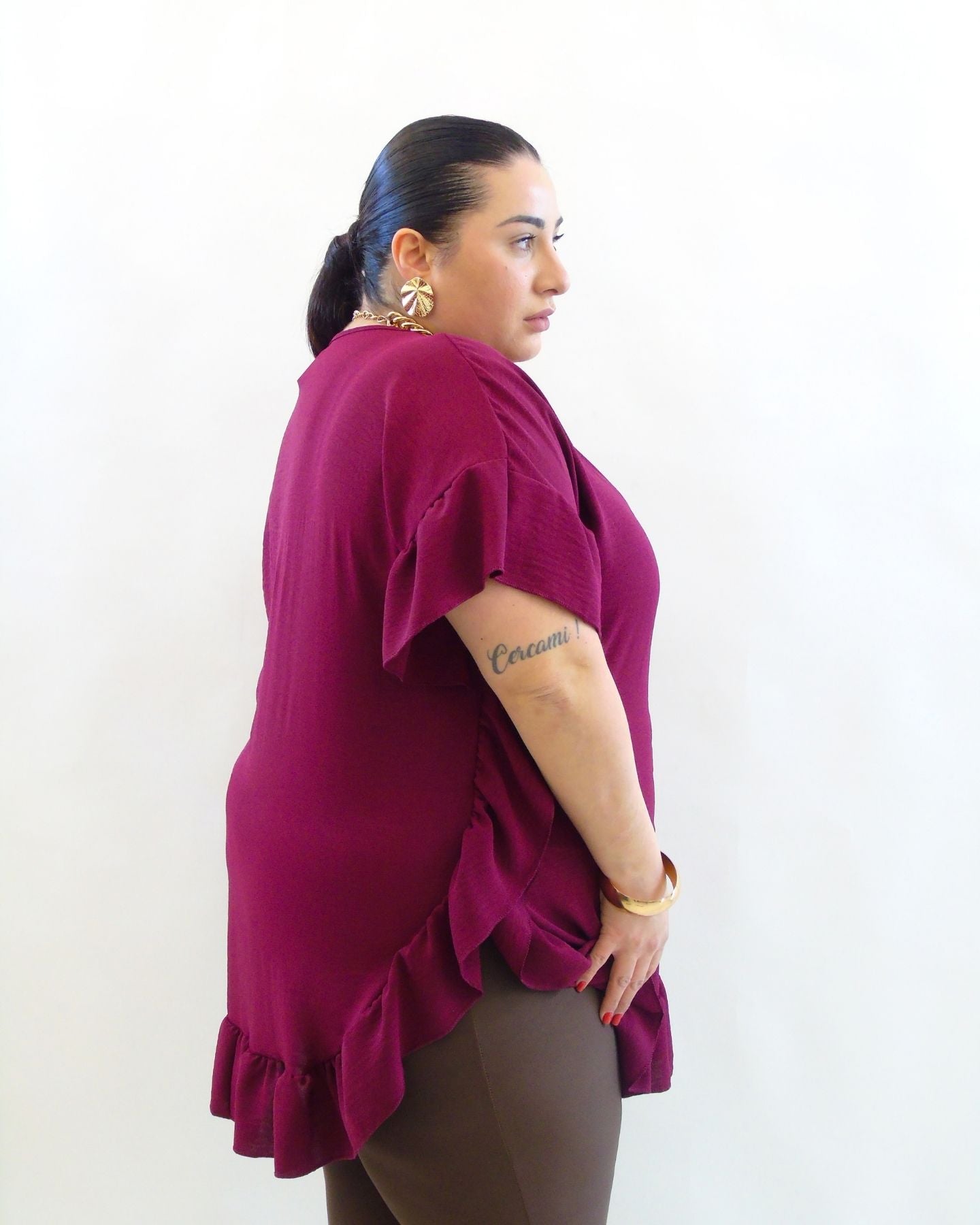 Blusa con rouche laterale 22483