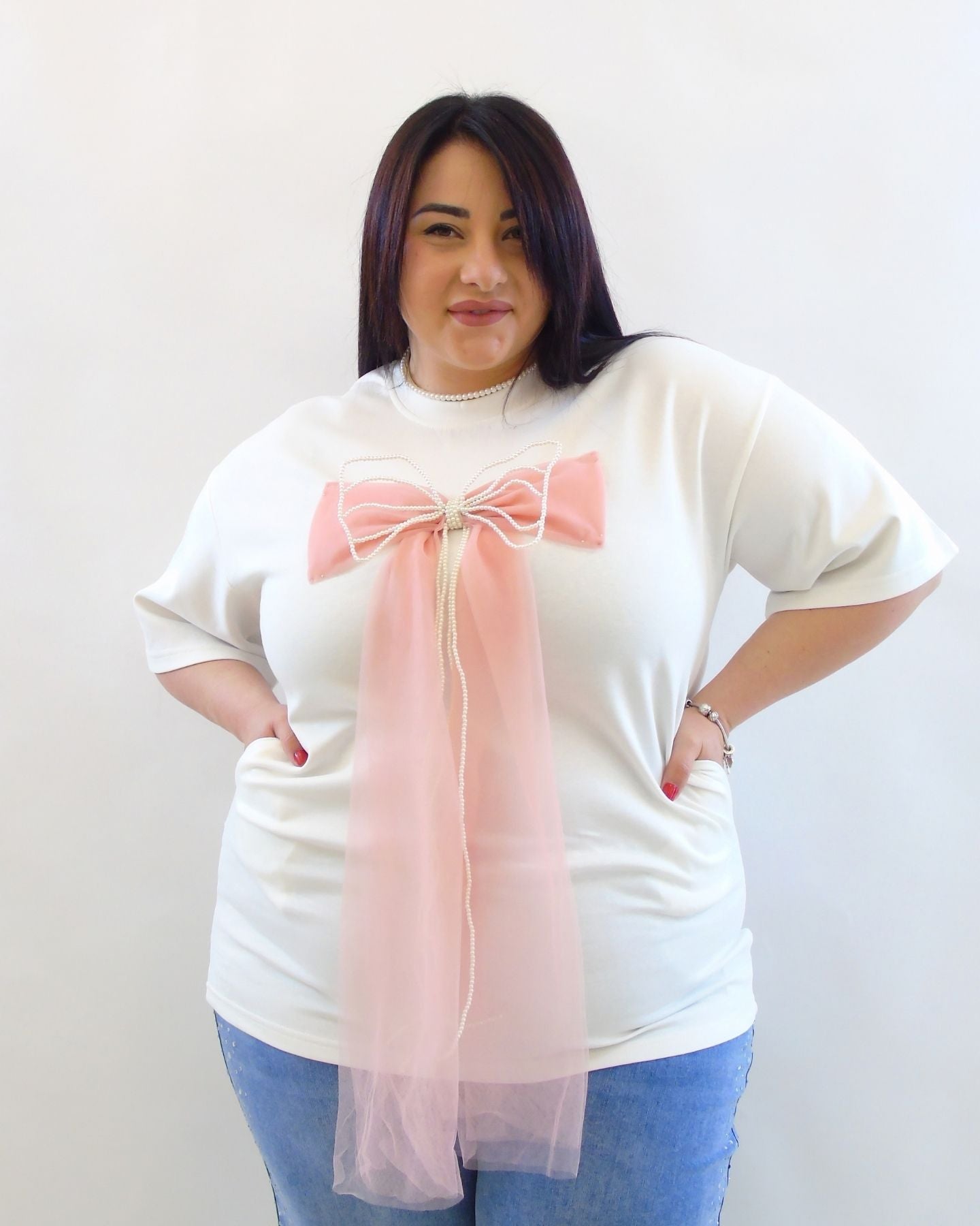 tshirt con fiocco 176425