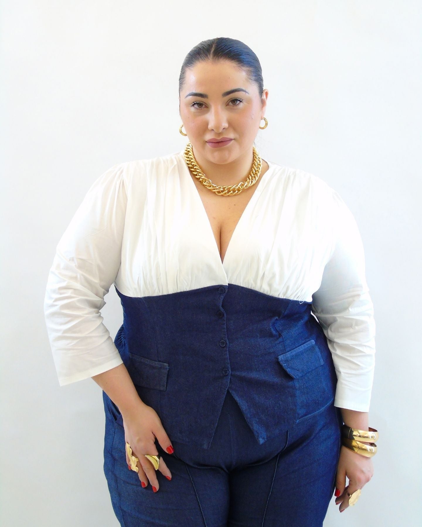 camicia corsetto jeans 15152