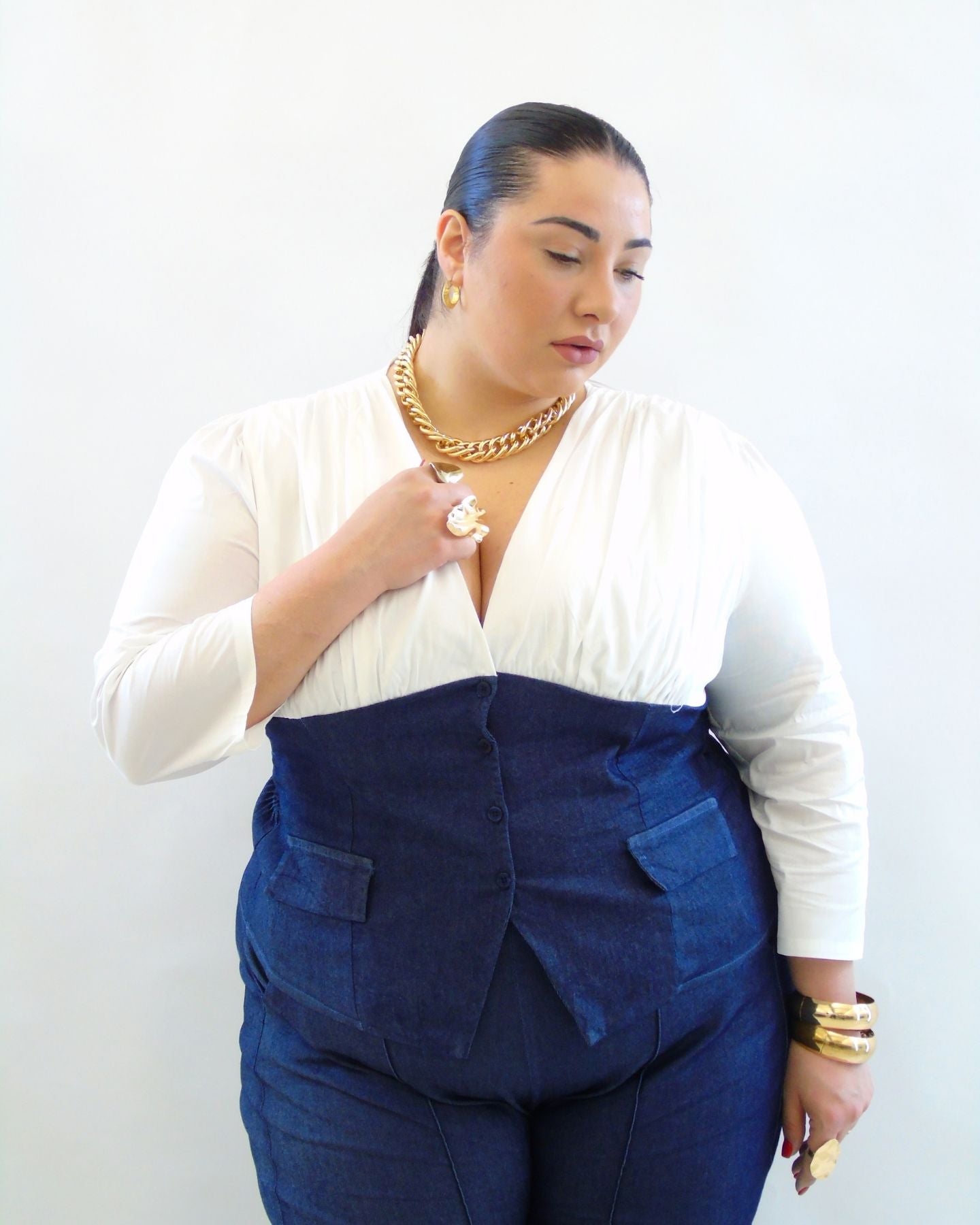 camicia corsetto jeans 15152