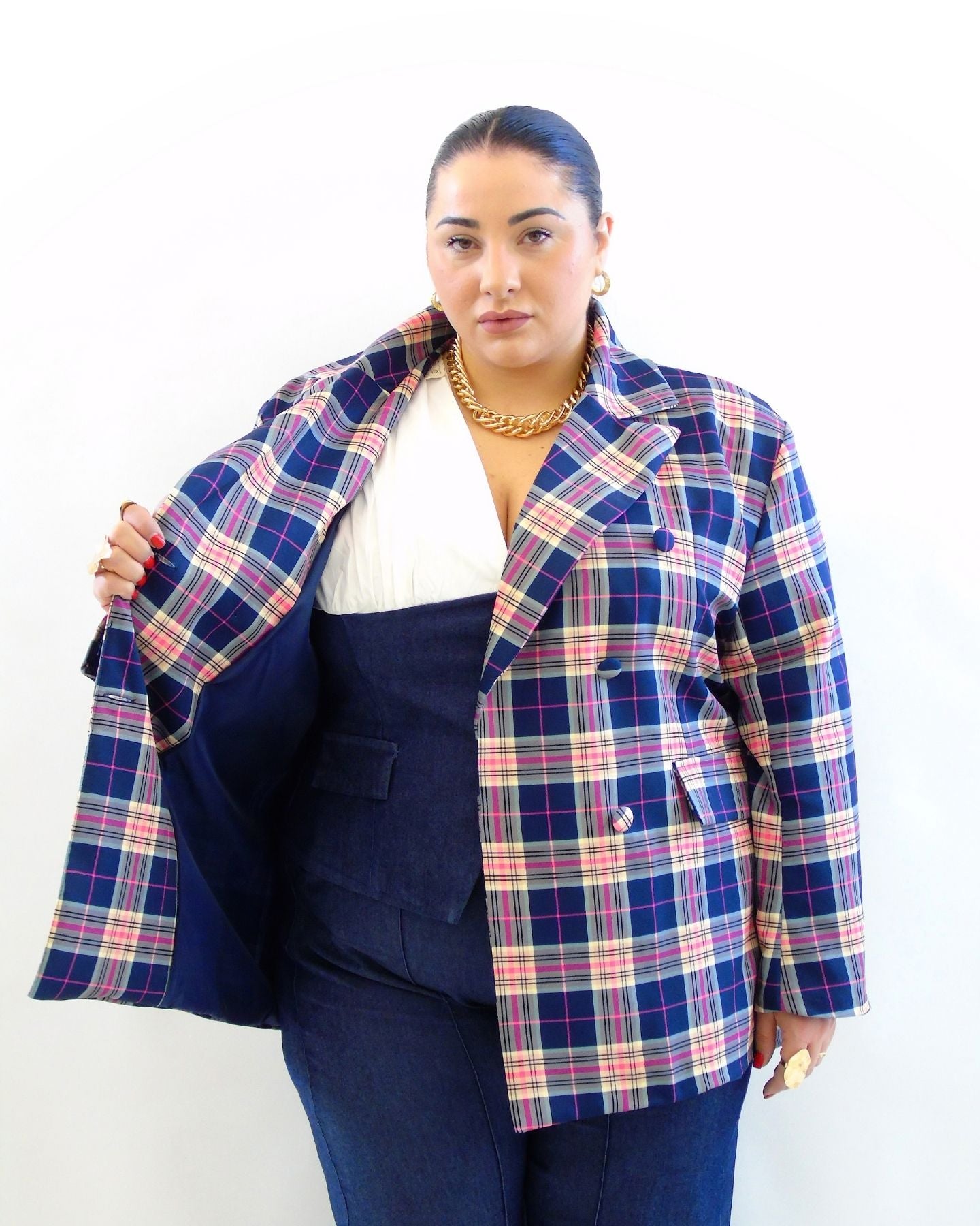 giacca tartan colorata 548