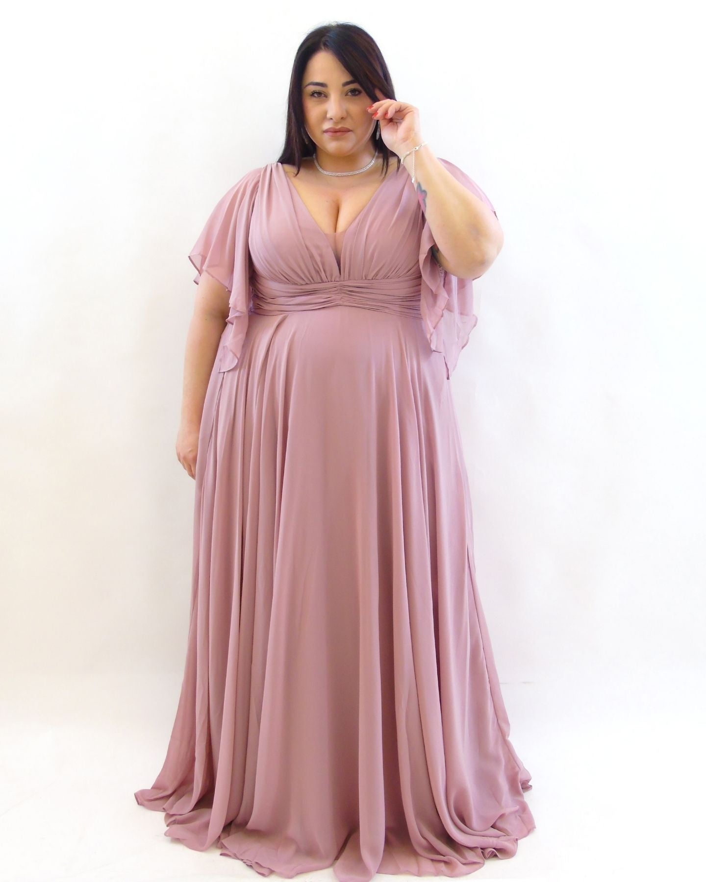 Abito cerimonia rosa 3225