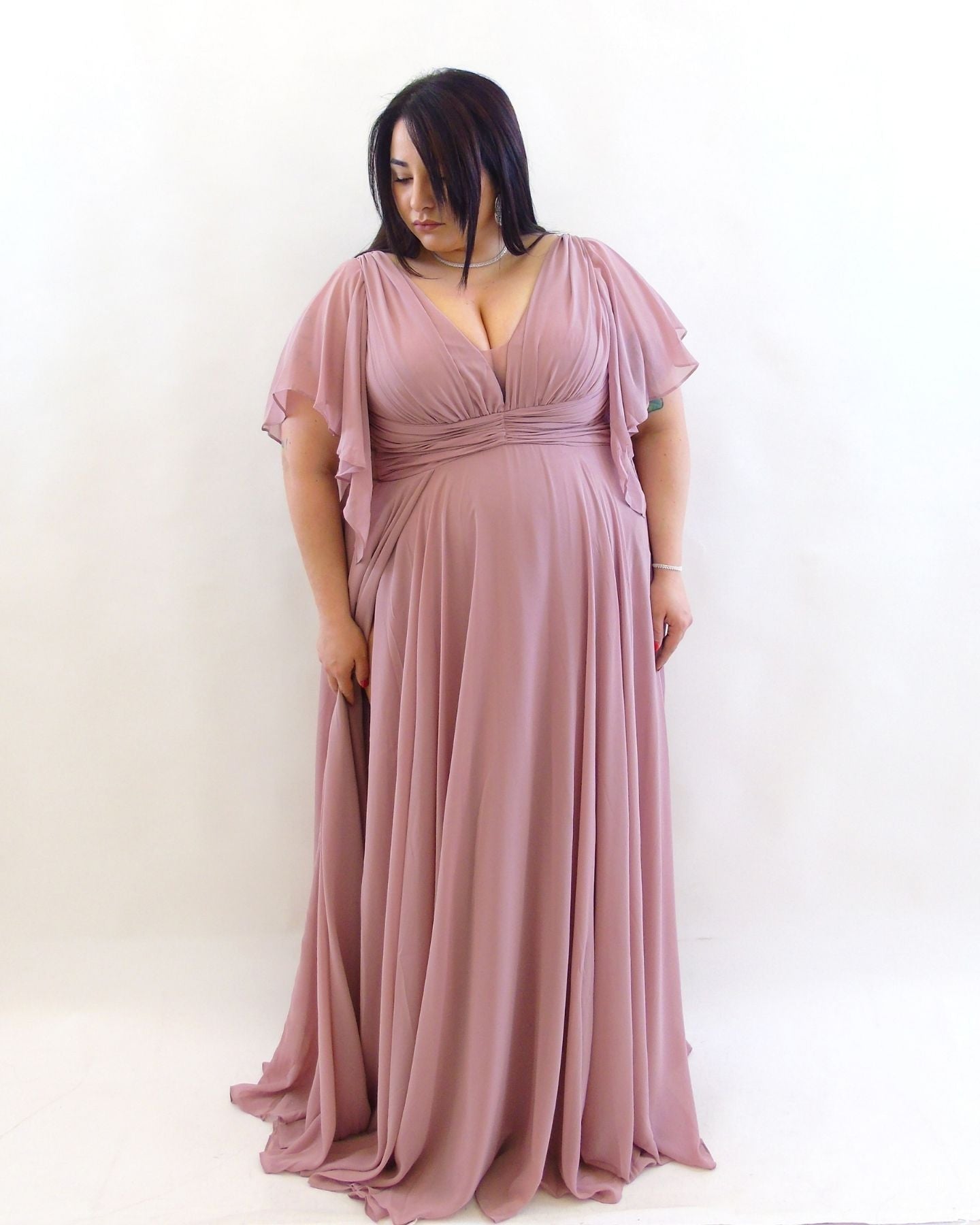 Abito cerimonia rosa 3225