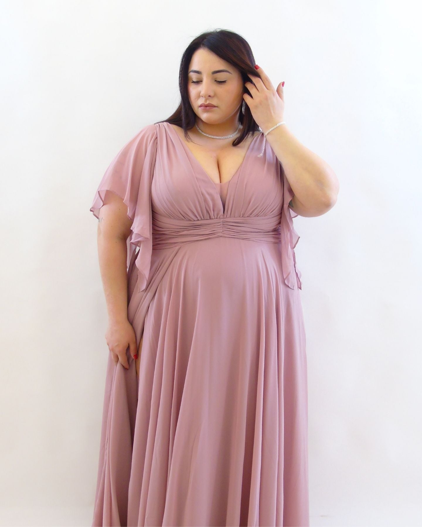 Abito cerimonia rosa 3225