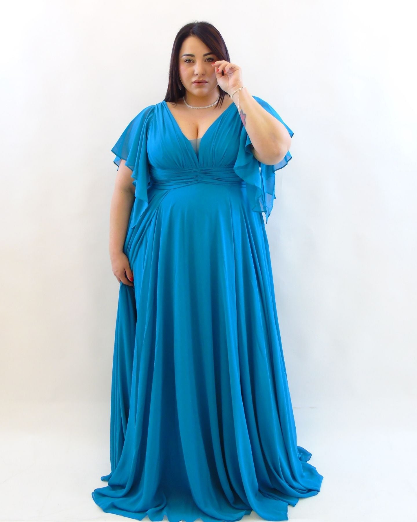 Abito cerimonia petrolio 8879