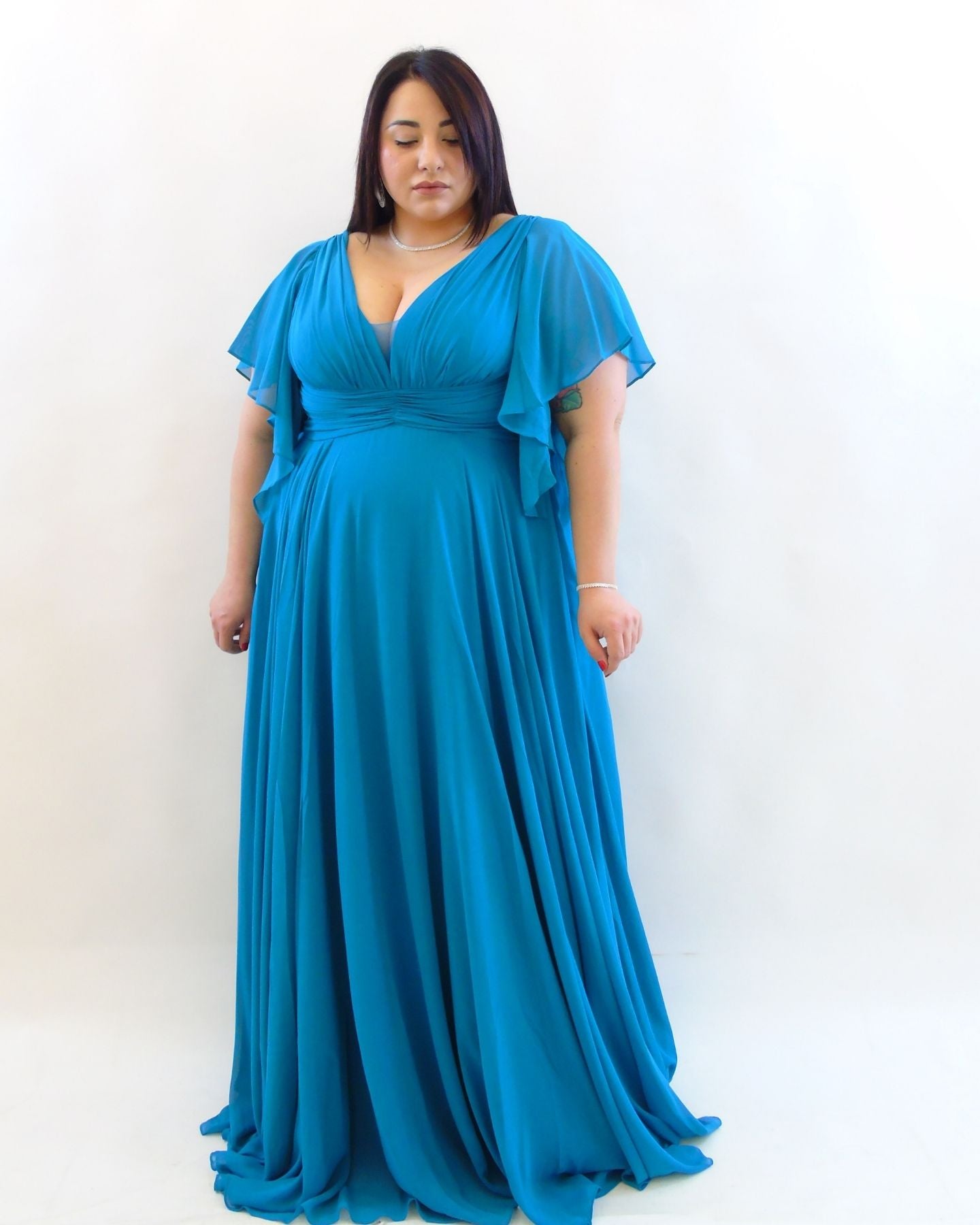 Abito cerimonia petrolio 8879