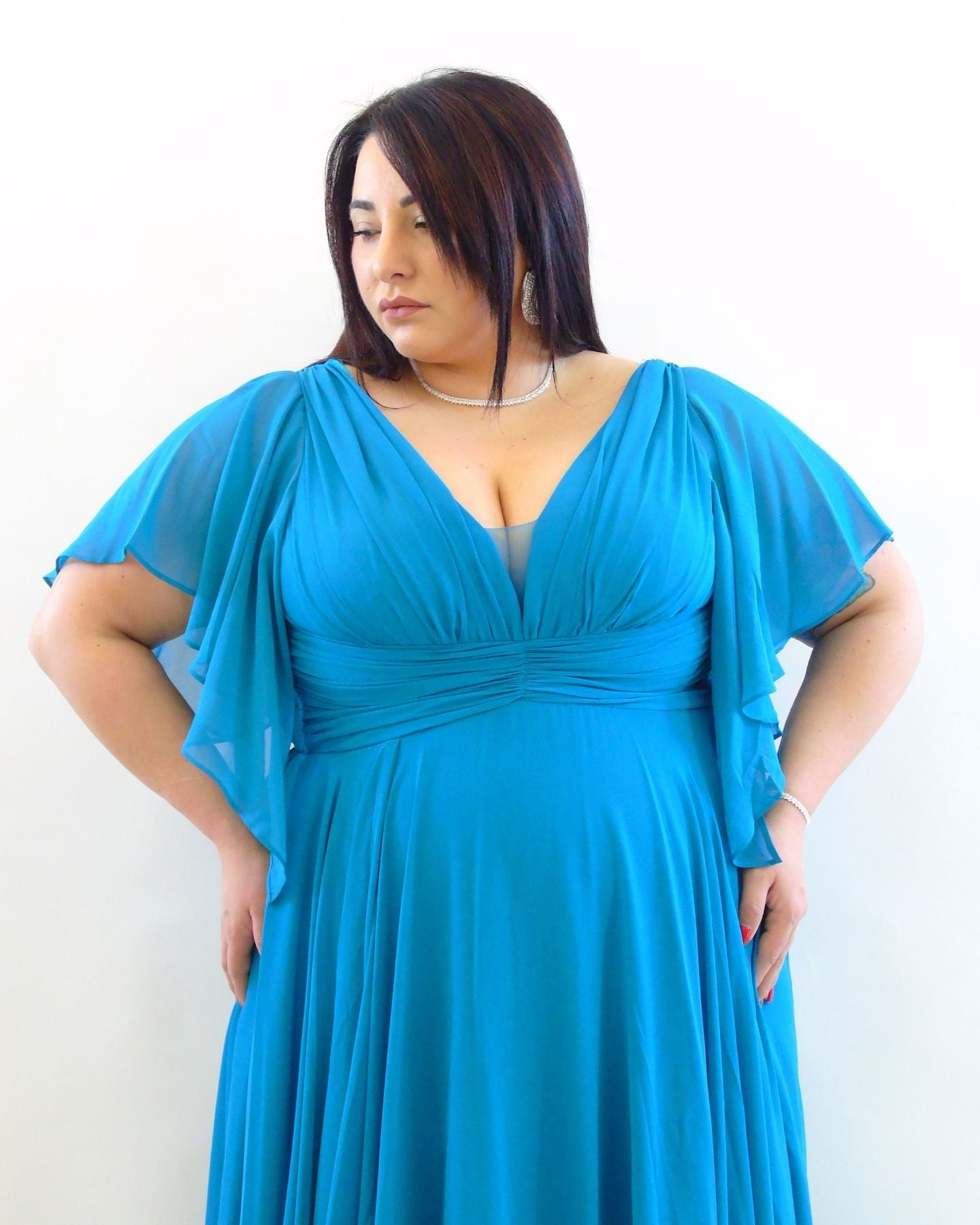 Abito cerimonia petrolio 8879