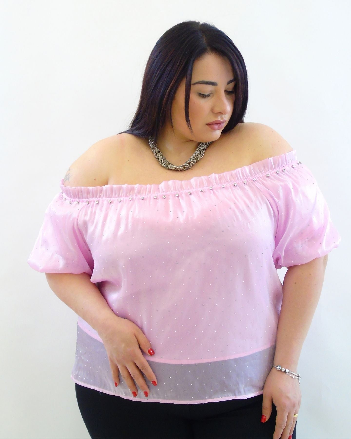 Blusa scollo a barca 2425