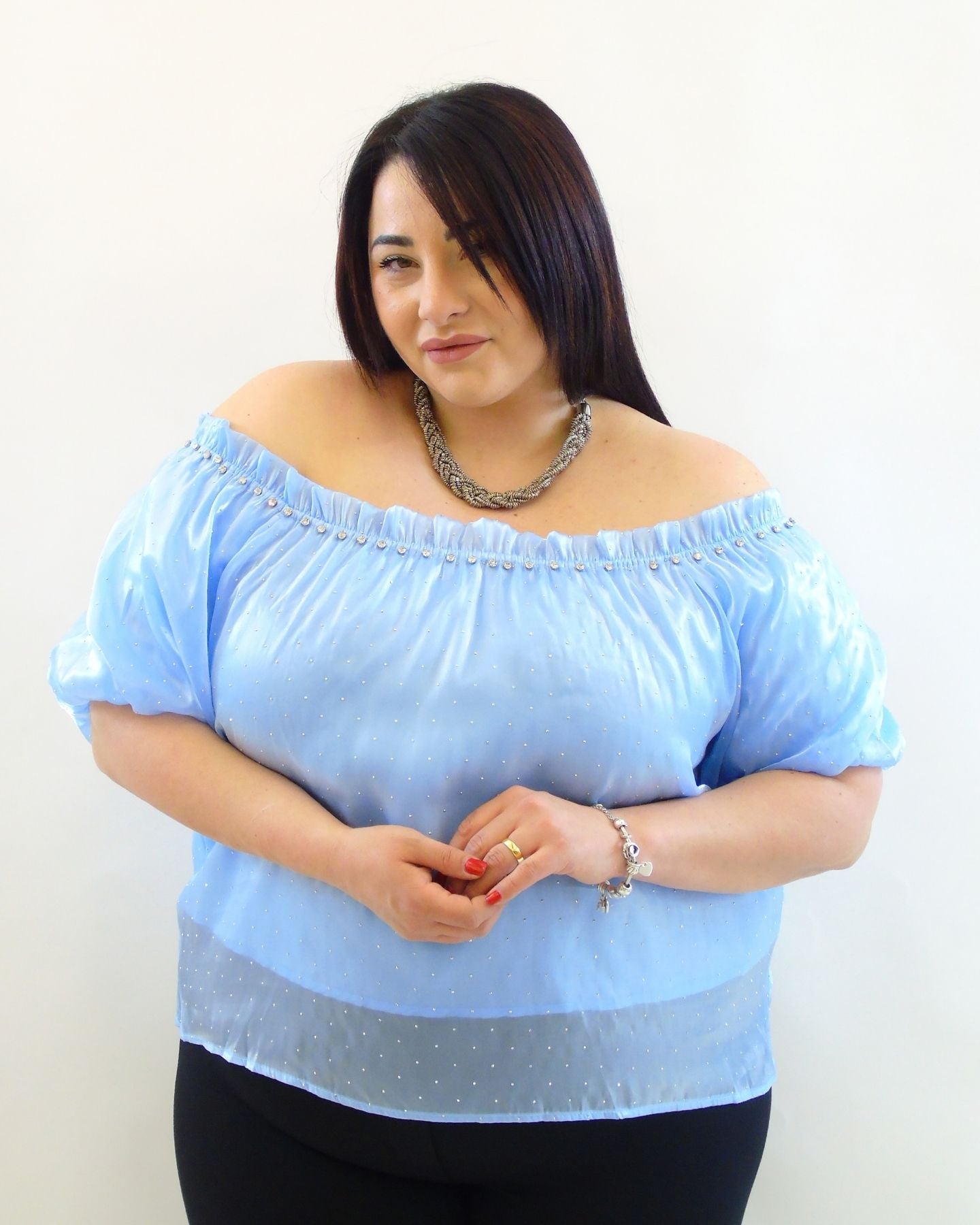 Blusa scollo a barca 2425