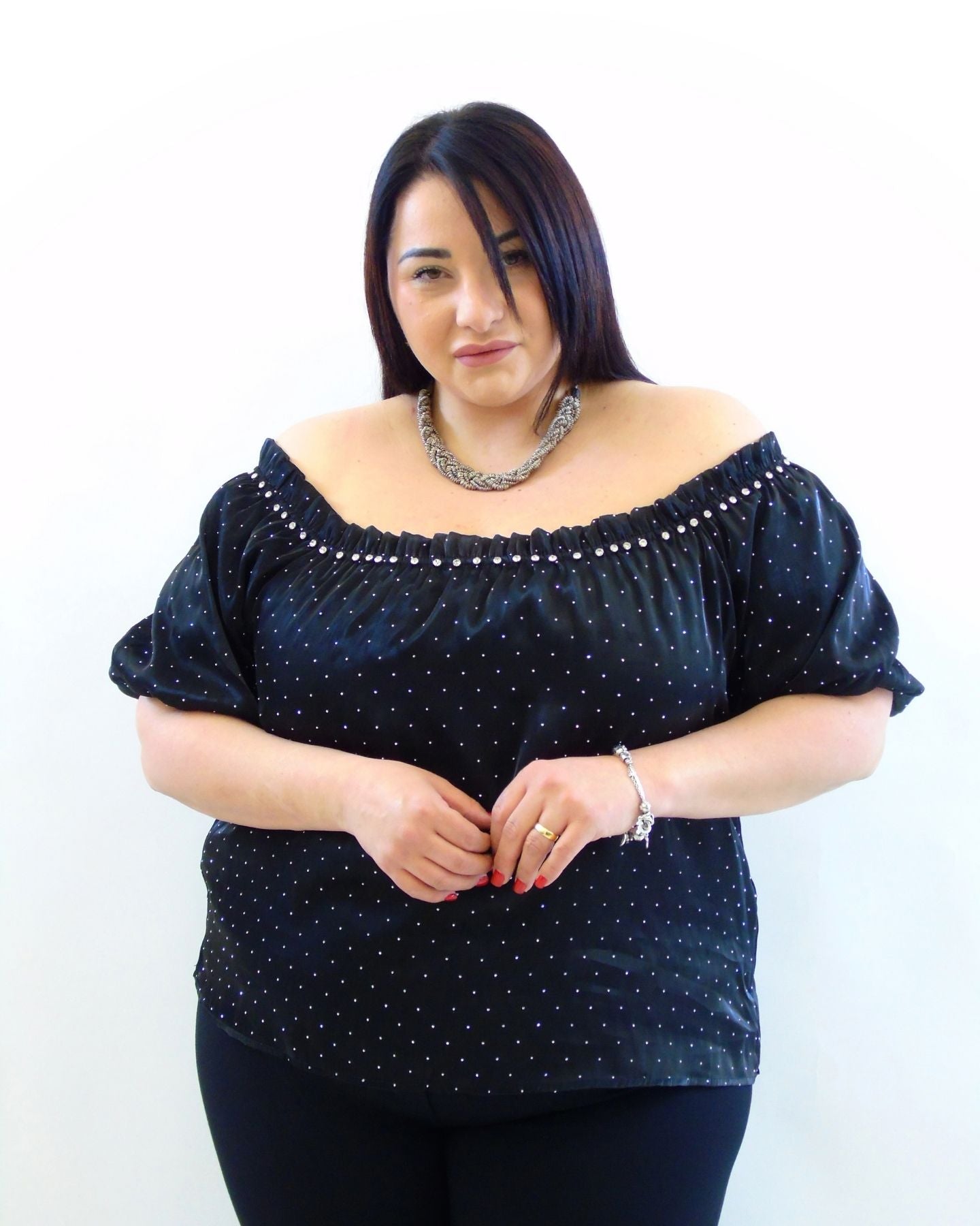 Blusa scollo a barca 2425